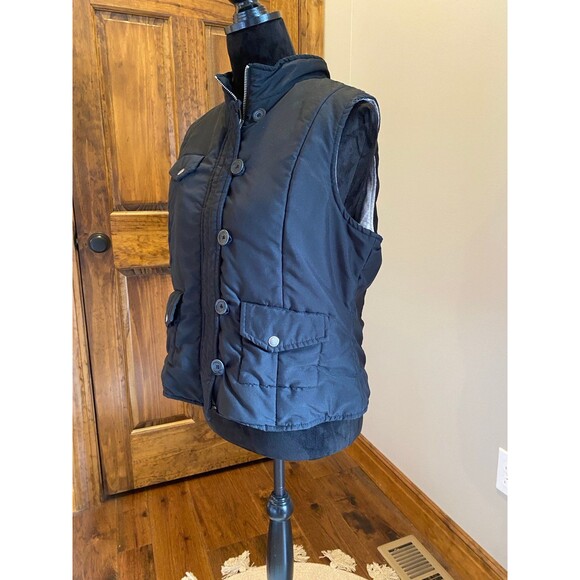 Sonoma  Vest Life & Style Puffer Size Large Multi Pocket Zipper Button Black - Picture 3 of 10